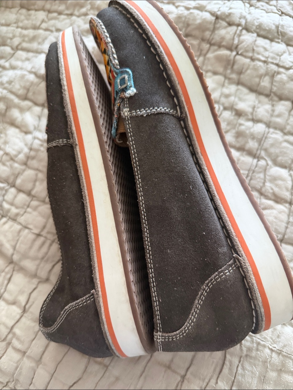 Myra Multicolor Aztec Canvas & Brown Leather Slip-On Loafers size 7 - Picture 12 of 17